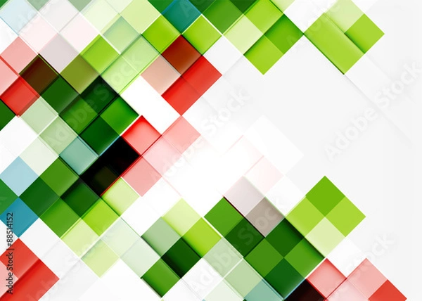 Fototapeta Square shape mosaic pattern design. Universal modern composition