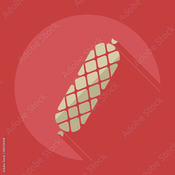Fototapeta Flat modern design with shadow icons sausages
