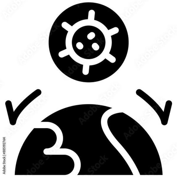 Obraz Contagious Globe vector icon illustration of Infectious Diseases iconset.