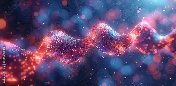 Fototapeta  Illustration of a cell and yellow pink and gold with a sparkling background