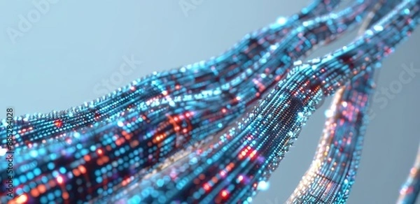 Fototapeta  several colorful data cables on a gray background