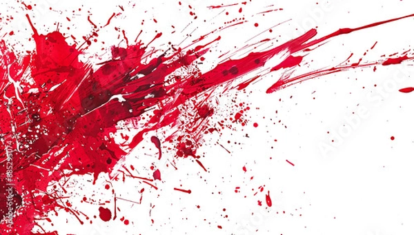 Obraz Splattered abstract red paint - creating an intense and dramatic visual effect.