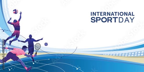 Fototapeta Sports Background Vector. International Sports Day Illustration. Graphic Design for the decoration of gift certificates, banners, and flyer