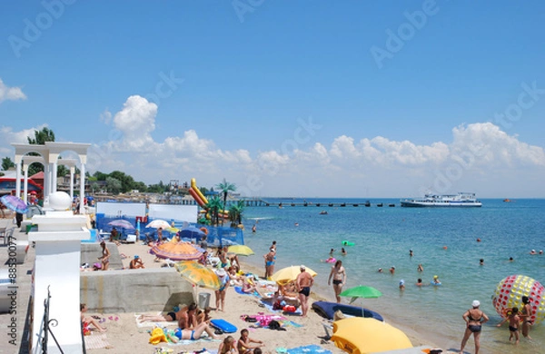 Fototapeta Beach in Evpatoria(Yevpatoriya). Crimea
