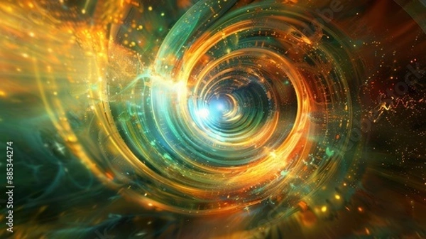 Fototapeta Abstract Vortex with Vibrant Colors and Light Effects