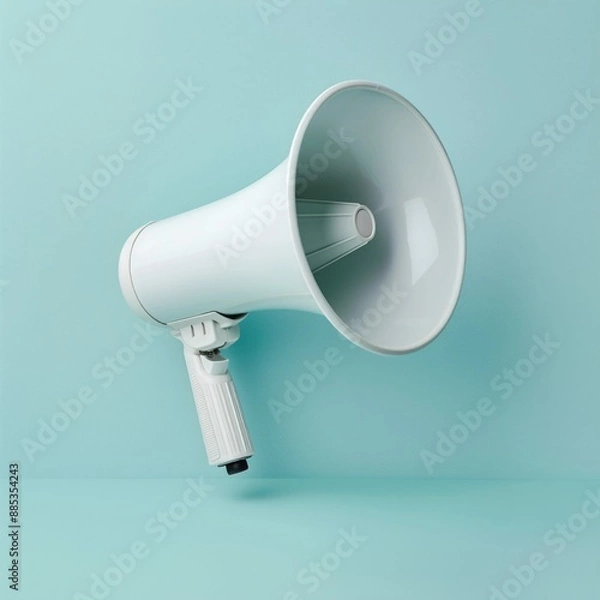 Fototapeta White megaphone with copy space