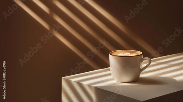 Fototapeta editorial photograph of a cup of coffee Generative Ai