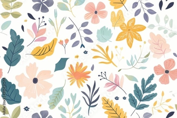 Fototapeta Colorful Floral Pattern Background