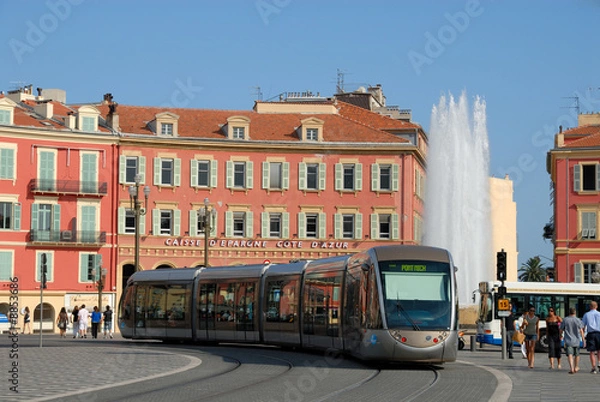 Obraz Tramway at the Place Masséna in Nice, France