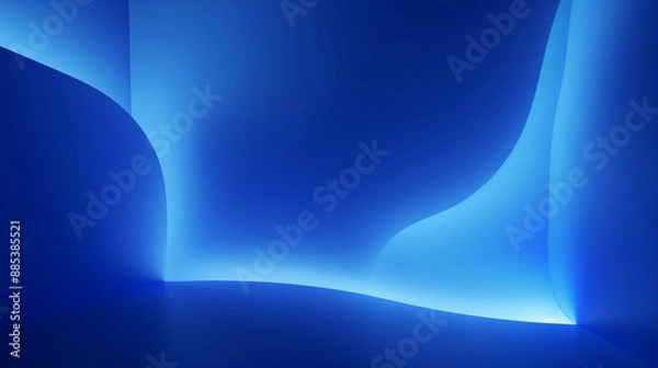Fototapeta Abstract blue background with glowing light Generative Ai