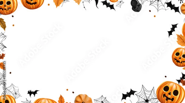 Obraz halloween pumpkin border frame