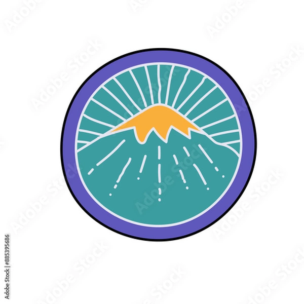 Obraz mountain hand drawn color vector illustration