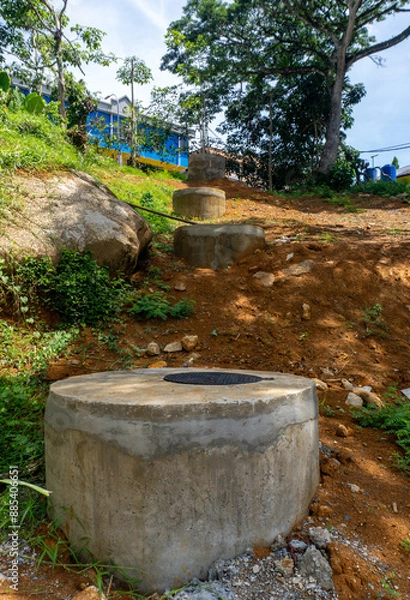 Obraz manhole at downtown