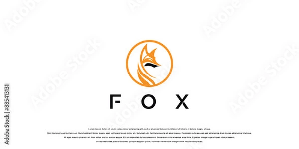 Fototapeta Creative fox logo design with unique concept , premium vector