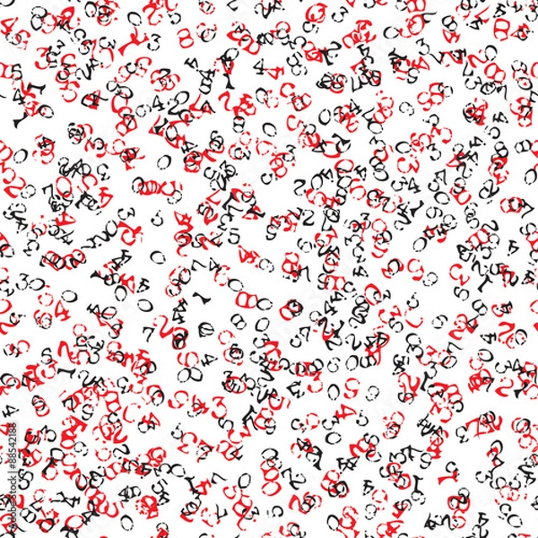 Fototapeta Abstract typewriter numbers seamless background. Endless pattern