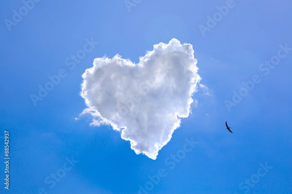 Obraz Heart shape of clouds