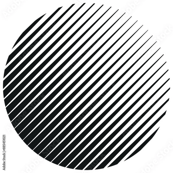 Fototapeta Abstract circle with lines as a spiral or propeller. One black color lines with different opacity.