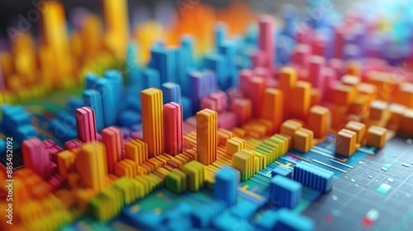 Fototapeta A paper chart with graphs and statistics.