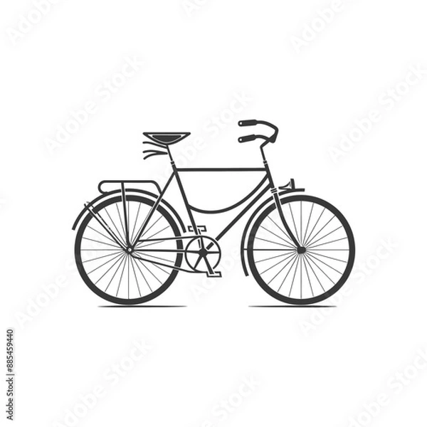 Obraz Bicycle minimalist line art icon logo symbol black color only