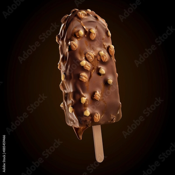 Fototapeta Chocolate Almonds Ice Cream Stick Bar Ice cream Generative Ai