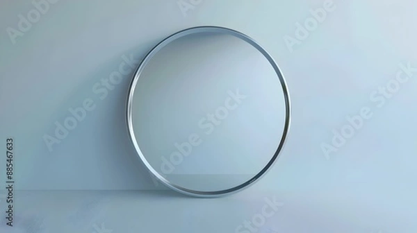Fototapeta Elegant Circular Mirror on Plain White Background