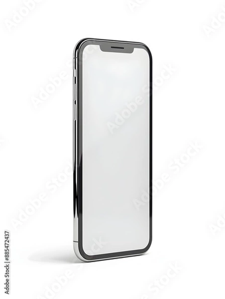 Fototapeta Isolated Smartphone on Plain White Background