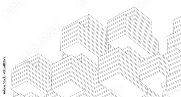 Obraz abstract modular architecture 3d rendering	
