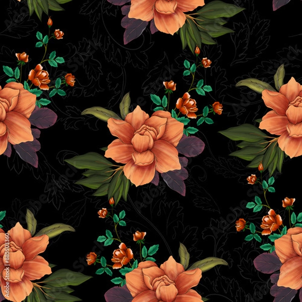 Obraz Vintage floral seamless pattern