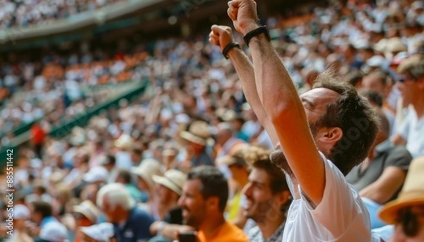 Obraz Fans Watching a Match in the Stands at Roland Garros during the Paris 2024 Olympics