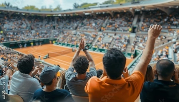 Obraz Fans Watching a Match in the Stands at Roland Garros during the Paris 2024 Olympics