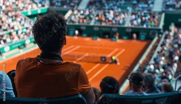 Obraz Fans Watching a Match in the Stands at Roland Garros during the Paris 2024 Olympics