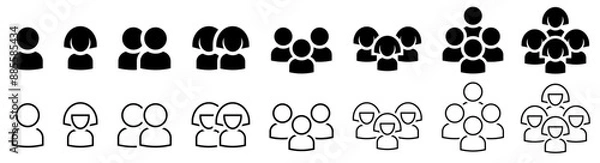 Obraz People icon set. Profile and people silhouette collection. Persons symbol infographics website design, logo, app, UI isolated. Vector illustration