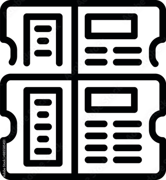 Fototapeta Simple icon of two tickets granting access to an event