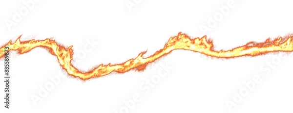 Obraz line fire, realistic transparent flame. horizontal background. png