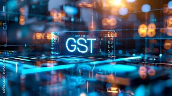 Obraz GST Hologram. Indian tax system