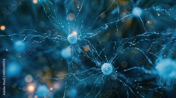 Fototapeta Microscopic View of Neural Network