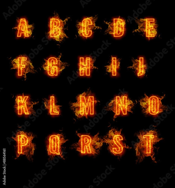 Obraz Fire font collection