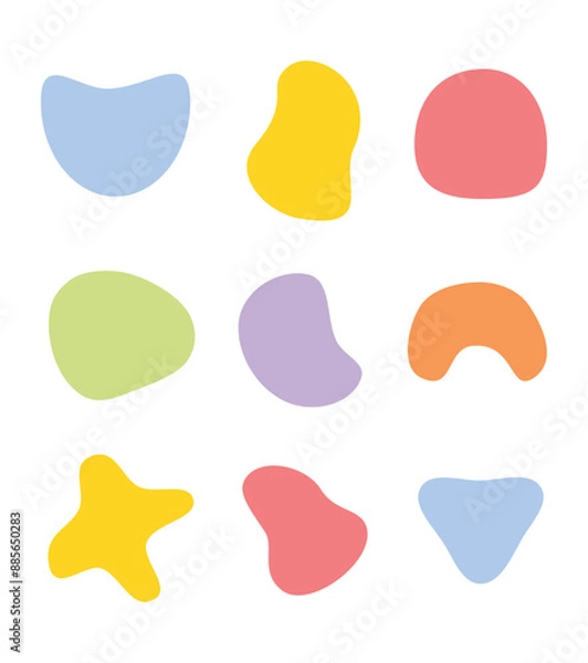 Fototapeta colorful organic shapes, various sizes and forms