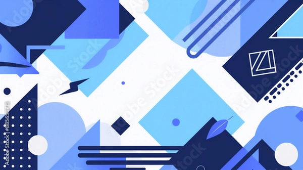 Obraz 夏や海を思わせる、爽やかな青い色合いのアイキャッチ・タイトル用グラフィック