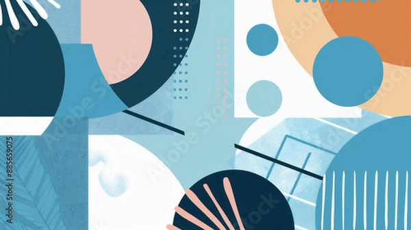 Obraz 夏や海を思わせる、爽やかな青い色合いのアイキャッチ・タイトル用グラフィック