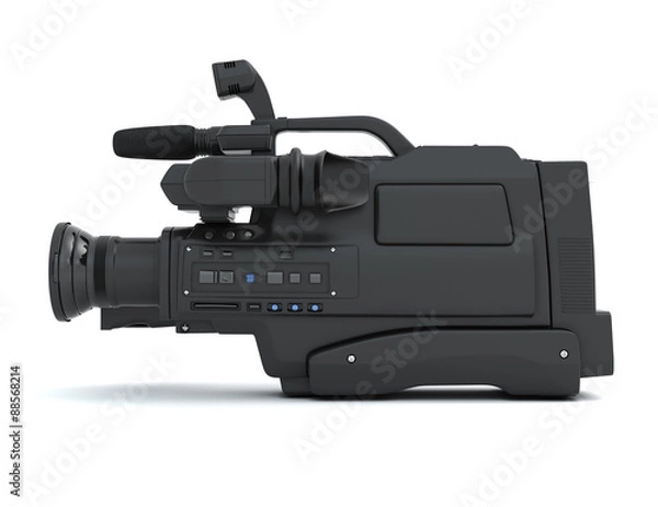 Fototapeta Professional video camera side view