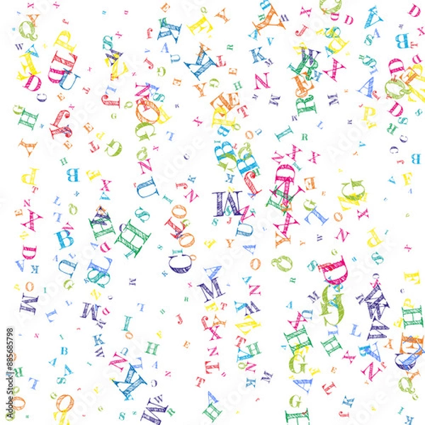 Fototapeta School notebook cover. Colorful childish floating