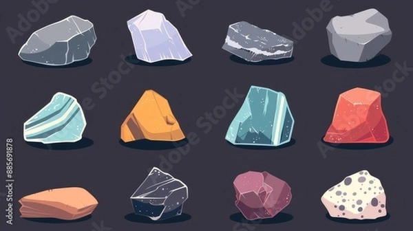 Fototapeta Rocks icons set