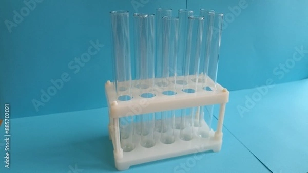Obraz Chemical glassware in a chemistry lesson. Demonstration experience.