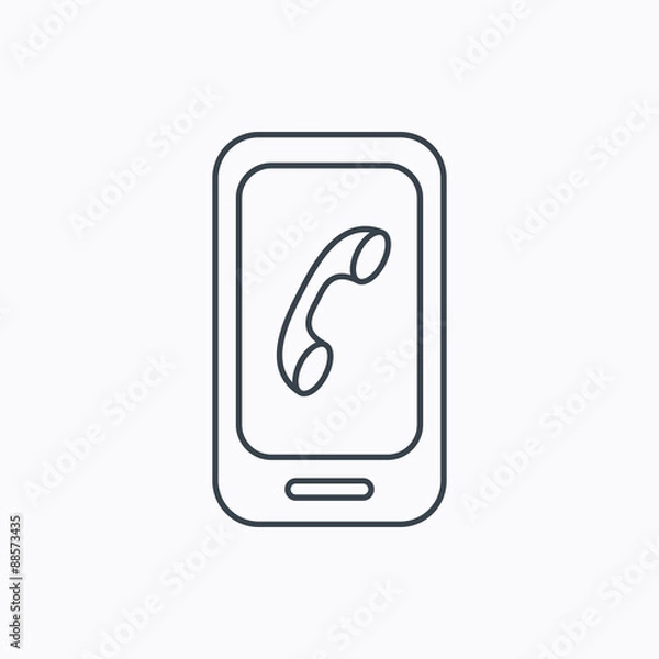 Fototapeta Smartphone icon. Cellphone with touchscreen sign
