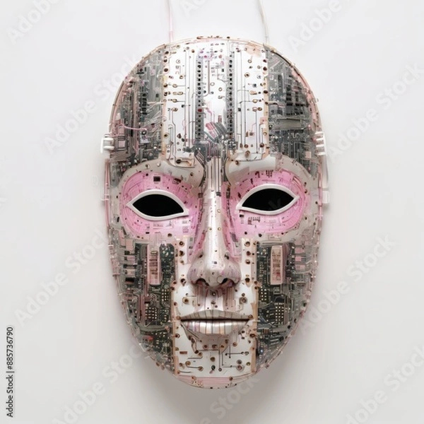 Fototapeta Mask Created From Electronic Components