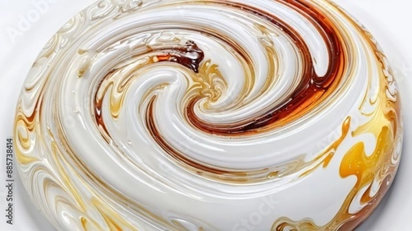 Obraz White and Brown Swirled Object on White Surface