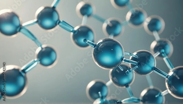 Fototapeta Futuristic biotechnology: molecular structure and genetic coding in DNA research