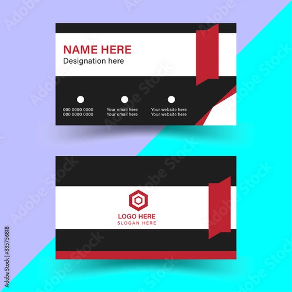 Obraz Modern business card template red black colors. Flat design vector abstract creative - Vector
Minimal Individual Business Card Layout. Luxury and elegant business card

