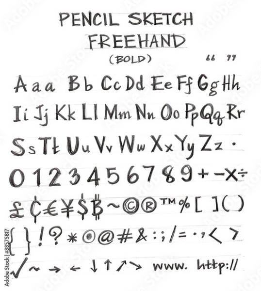 Obraz freehand pencil font Bold